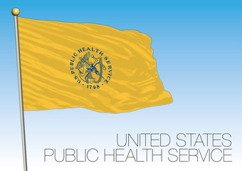 Flag of the United States Public Health Service, USA, vector illustration