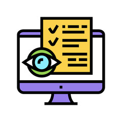 reading electronic document color icon vector. reading electronic document sign. isolated symbol illustration