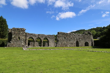 Fototapeta na wymiar The ruins of Cymer Abbey in Gwynedd, Wales, UK.