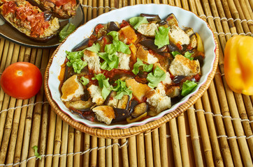 Italian aubergine traybake