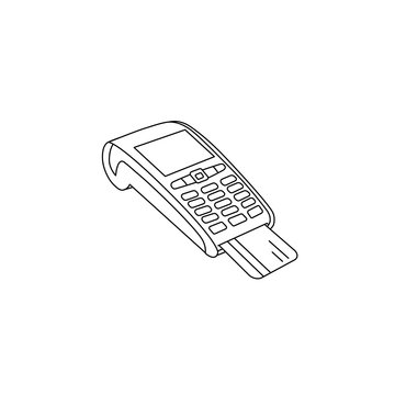 pos terminal with credit card clip art preview