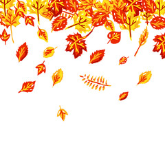 Seamless pattern. Vector illustration. Autumn leaves.