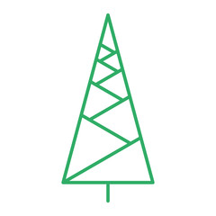 Christmas tree on white background. Simple flat Christmas tree vector icon. Xmas symbol. Outline fir