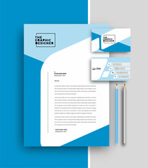 Business letterhead with business card templates design, Vector illustration.