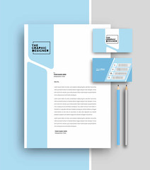 Business letterhead with business card templates design, Vector illustration.