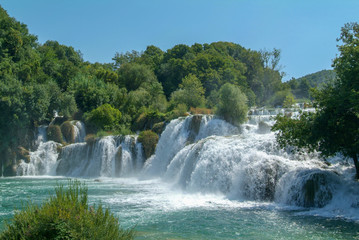 Waterfalls of the Krka national park in Croatia