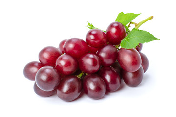red grapes isolated on white background