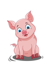 Obraz na płótnie Canvas Pink pig cute design animal cartoon