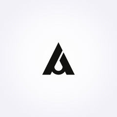 A letter logo with bold shapes and luxury icon. Initial logo concept vector.