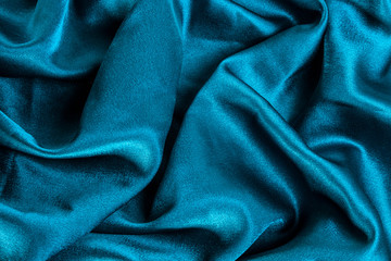 luxury turquoise wavy silk texture abstract background