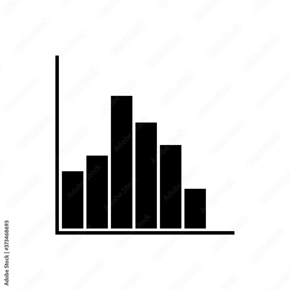 Poster graph chart icon. black graph outline vector illustration isolated on white. simple pictogram symbol