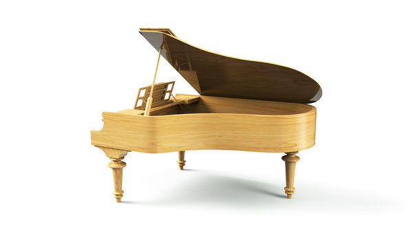 3D rendering of white grand piano