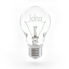 Light bulb and idea isolated on a white background