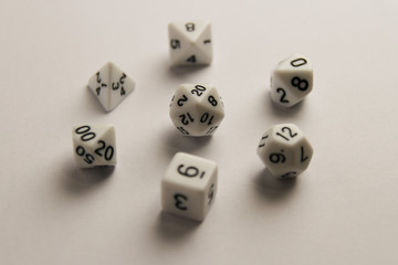 dice set on a white background