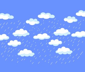 seamless pattern with clouds rain 