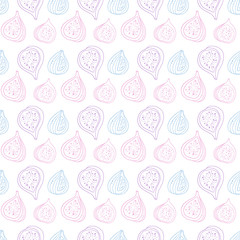 Vector seamless figs pattern. Hand drawn vector figs texture. Figs pattern for print, fabric, wrapping paper.