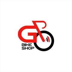 Vector trendy vintage flat bike logo. for bike shop or rental business. 