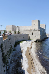 View of the Swabian Castle (Castello Svevo) of Trani, Puglia, Italy 