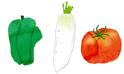 Watercolor hand-painted vegetable material