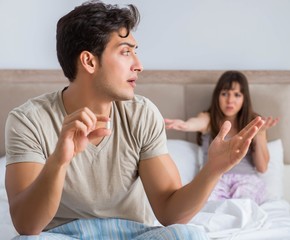 Man suffering from impotency with pill