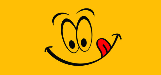 Mmm Yummy smile with tongue lick mouth World smile day or month Food logo Smiling everyday Funny vector laugh cartoon sign Delicious, tasty eating emoji lip face Emotion smiley lips symbol licking