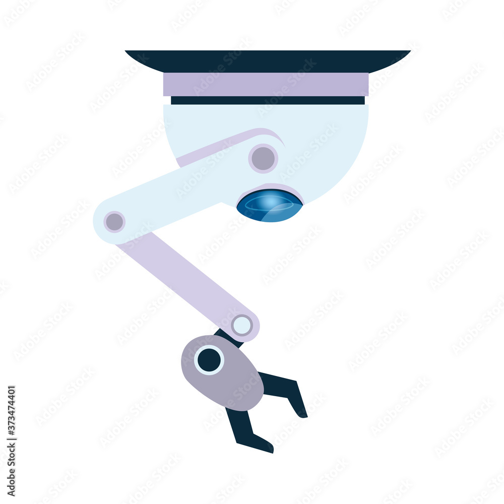 Poster isolated white robot arm vector design