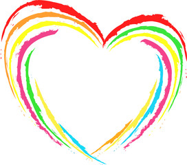Abstract hart multicolored, rainbow. Template for valentine's day - obrazy, fototapety, plakaty