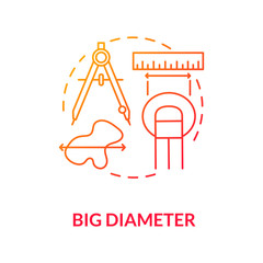 Big diameter concept icon. Warning symptomes. Melanoma diagnostics. Self examination of skin. Large moles in diameter idea thin line illustration. Vector isolated outline RGB color drawing