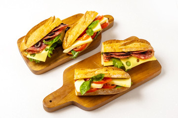 
タイトル 	フランスパンのサンドウィッチ French bread tomato cheese sandwich