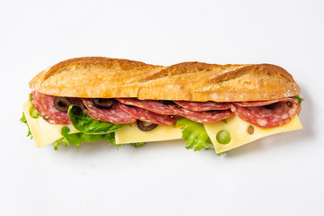 
タイトル 	フランスパンのサンドウィッチ French bread tomato cheese sandwich