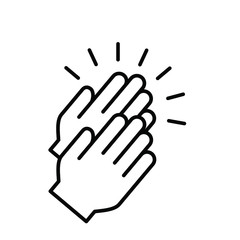 Applause audience. icon. Clap, plaudits, standing ovation symbol. flat hands clapping icons. High five signs. Vector human language sign. Bravo congratulation, congrats, you did it. Cheer hands up. 