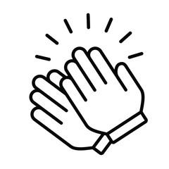Applause audience. icon. Clap, plaudits, standing ovation symbol. flat hands clapping icons. High five signs. Vector human language sign. Bravo congratulation, congrats, you did it. Cheer hands up. 
