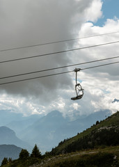 Charlift around Berneuse and view on surrounding mountains, Switzerland 