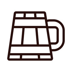 wooden beer jar drink oktoberfest line icon