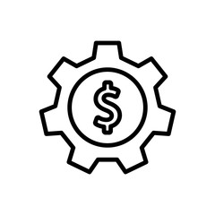 Money management, gear icon. Simple line, outline vector elements of economy icons for ui and ux, website or mobile application