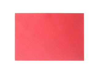 Red paper envelope isolated on white. Mail service