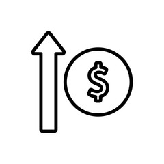 Money, dollar, arrow, up icon. Simple line, outline vector elements of economy icons for ui and ux, website or mobile application
