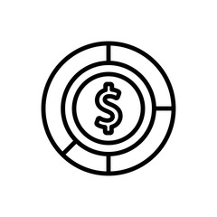 Dollar, coin icon. Simple line, outline vector elements of economy icons for ui and ux, website or mobile application