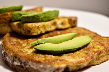 delicious French toast with avocado