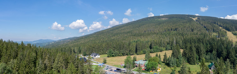 Fototapeta na wymiar Panorama of Cerna hora, spa Janske Lazne, Czech Republic