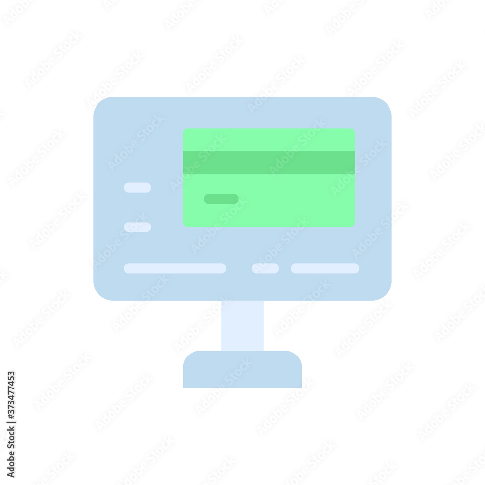 Poster online payment, desktop icon. simple color vector elements of economy icons for ui and ux, website o