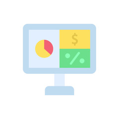 Obraz premium Desktop, chart, dollar icon. Simple color vector elements of economy icons for ui and ux, website or mobile application