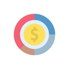 Dollar, coin icon. Simple color vector elements of economy icons for ui and ux, website or mobile application