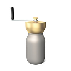 Modern luxury coffee grinder 3d illustration on white background