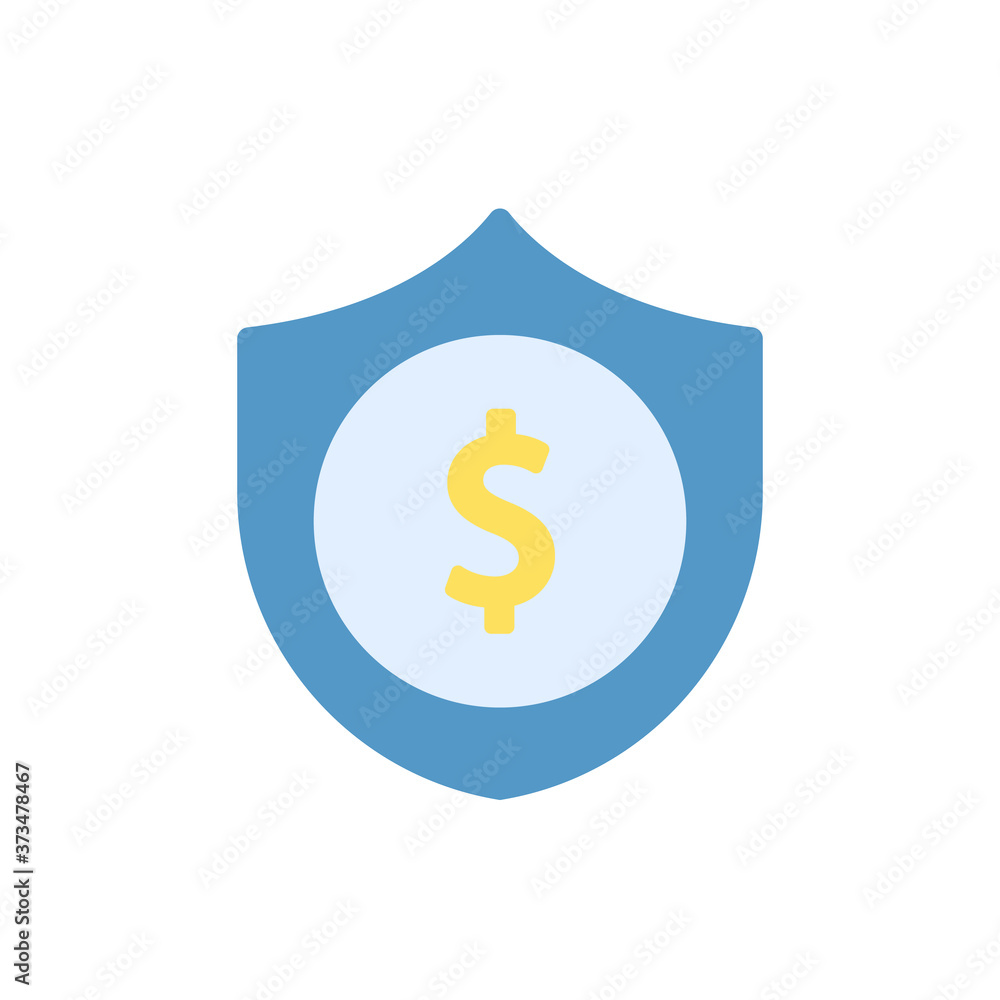 Poster shield, dollar icon. simple color vector elements of economy icons for ui and ux, website or mobile 