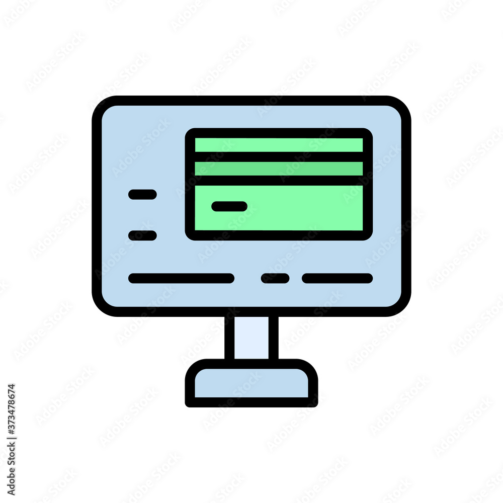 Aufkleber online payment, desktop icon. simple color with outline vector elements of economy icons for ui and 