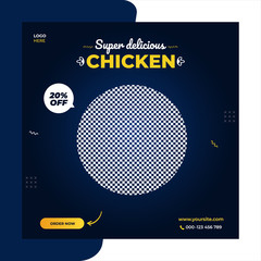Delicious chicken Instagram post design
