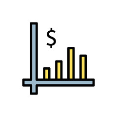 Money loss, chart, dollar icon. Simple color with outline vector elements of economy icons for ui and ux, website or mobile application