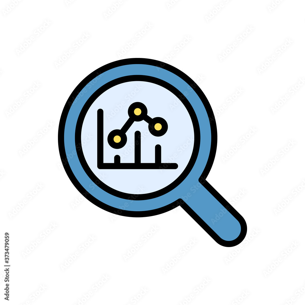 Poster magnificent, search, chart icon. simple color with outline vector elements of economy icons for ui a