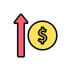 Money, dollar, arrow, up icon. Simple color with outline vector elements of economy icons for ui and ux, website or mobile application